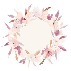 Watercolor flower wreath.