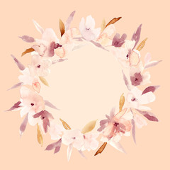 Watercolor flower wreath.