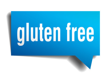 gluten free blue 3d speech bubble