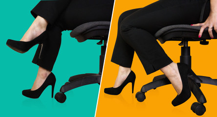 business donna elegante posizioni di seduta