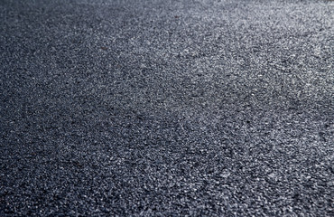 close up of new asphalt road texture