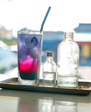 Butterfly pea ice cube