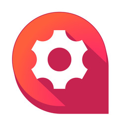 ikona z długim cieniem na tle strzałki pinezki © vempireart