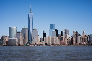 Obraz premium New York City skyline with Freadom Tower during the day