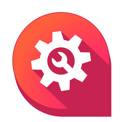 ikona z długim cieniem na tle strzałki pinezki © vempireart