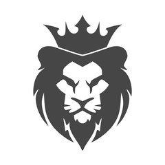 Lion head logo or icon in one color