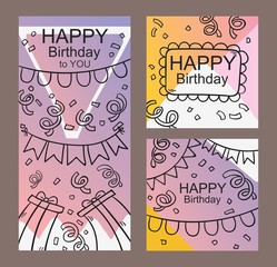 pack of happy birthday card and invitation