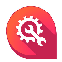 ikona z długim cieniem na tle strzałki pinezki © vempireart