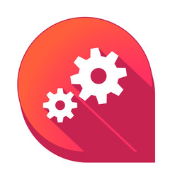 ikona z długim cieniem na tle strzałki pinezki © vempireart