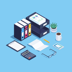 3d office workplace.