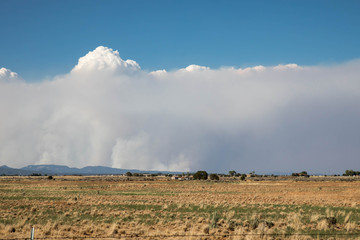 Fototapeta na wymiar Smoke from the 416 forest fire in Durango, Colorado over the countryside