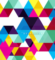 Multicolored triangles abstract background, mosaic tiles concept