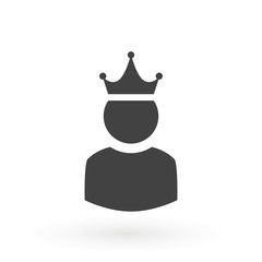 King User Icon Logo Design Element. Admin icon. Administrator. Crowned king sign. Manager symbol. Power user icon. Ceo.