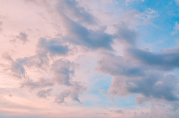 Sky with clouds at different times of the day