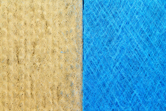 Comparison of clean and dirty microfibre filters