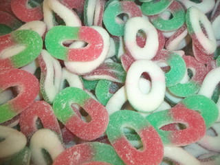 colorful sweet gummy rings
