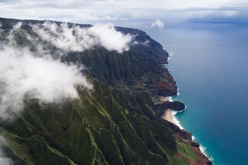 Aerial view of mountains in Nā Pali Coast State Park