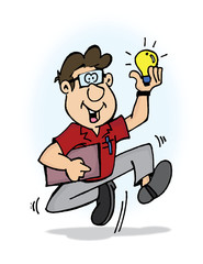 hombre entusiasmado idea