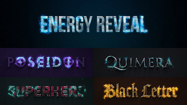 Metallic 3D Text with Electricity Titles