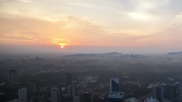 residential quarters Kuala Lumpur sunset time lapse city skyline