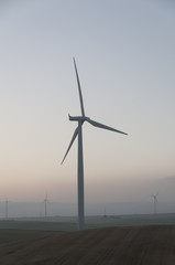 wind turbina , field and sky
