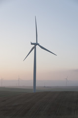 wind turbina , field and sky