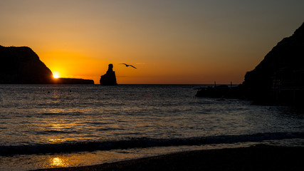 Sonnenuntergang am Strand von Benirr&aacute;s