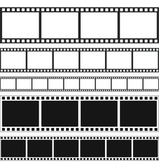 Strips film and stamps collection, stock vector illustration