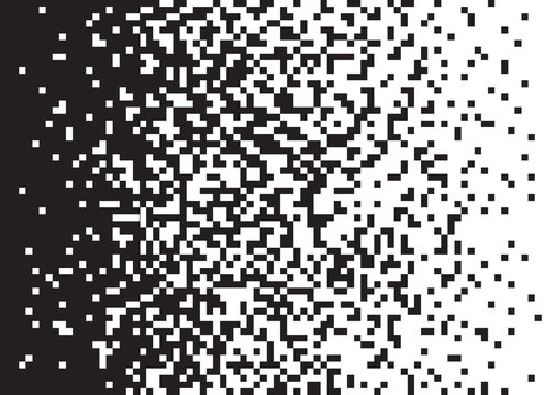 Pixel mosaic background. Black and white monochrome gradient. Geometric square pattern.