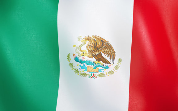 3D Flag of Mexico.
