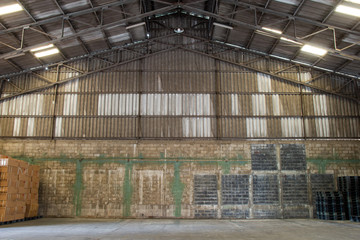 Old warehouses also have storage facilities. Old warehouses with pallets and some storage.