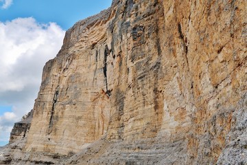 Felswand am Heiligkreuzkofel, Dolomiten