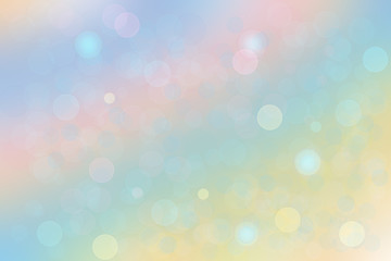Abstract soft colored rainbow gradient with bubbles bokeh lights. Beautiful texture.