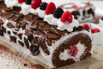 sweet tasty homemade fruit roulade snack dessert