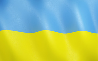 3D Flag of Ukraine.