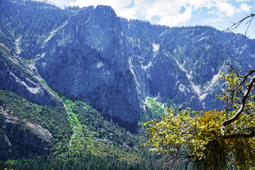 View of mountain peaks, Yosemite national park, California, USA
