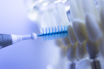 Interdental teeth clean brush
