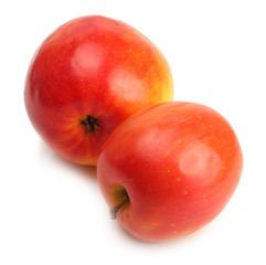 red apples on white background