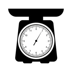 Domestic weigh scales icon. Cartoon illustration of domestic weigh scales vector icon for web design