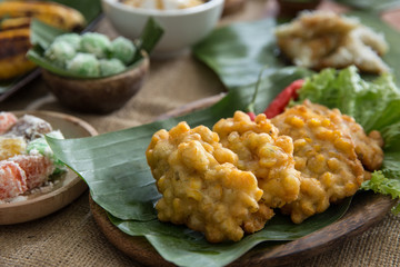 indonesian traditional bergedel or bakwan jagung