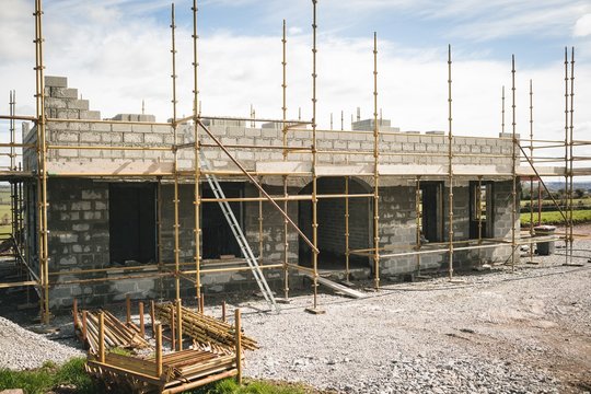 Exterior of a building under construction