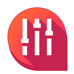 Obraz premium ikona z długim cieniem na tle strzałki pinezki