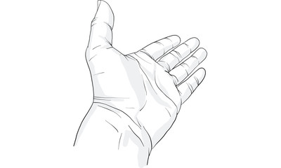 hand action, hand signal , hand drawing vector