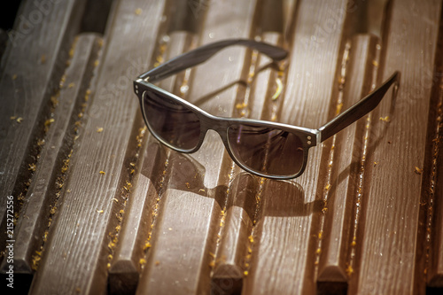 Dark Glasses On The Bench Stock Photo And Royalty Free Images On