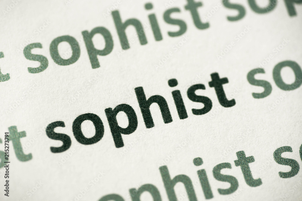 Wall mural word sophist printed on paper macro