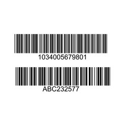 Barcode square label on white background