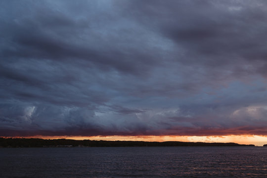 Sliver of Sunset over Lake