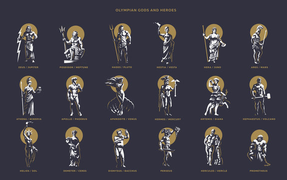 Olimpian gods and heroes.