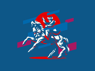 Napoleon on horseback. 