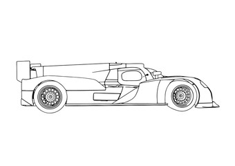 sketch of a race car vector